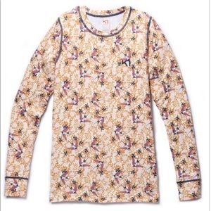 Kari traa NEVER WORNbase layer long sleeve bird floral